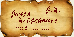 Janja Miljaković vizit kartica
